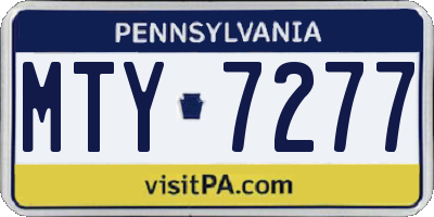 PA license plate MTY7277