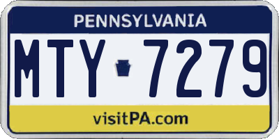 PA license plate MTY7279