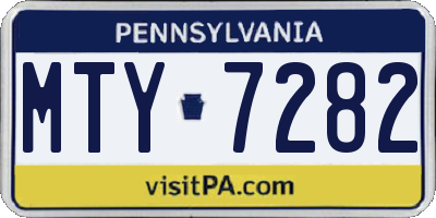 PA license plate MTY7282