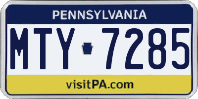 PA license plate MTY7285