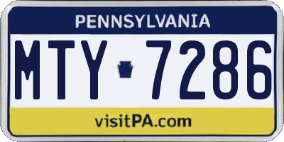 PA license plate MTY7286