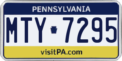 PA license plate MTY7295