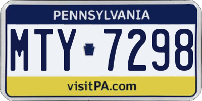 PA license plate MTY7298