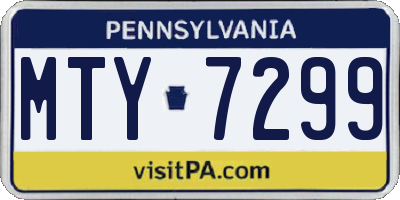 PA license plate MTY7299