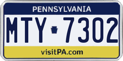 PA license plate MTY7302