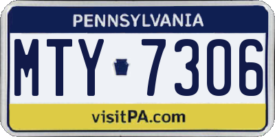 PA license plate MTY7306