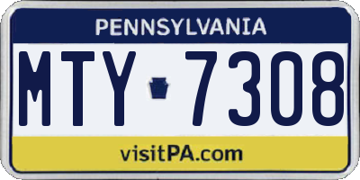 PA license plate MTY7308