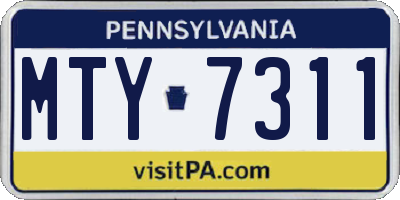 PA license plate MTY7311