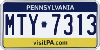 PA license plate MTY7313