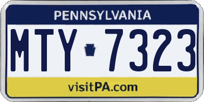 PA license plate MTY7323