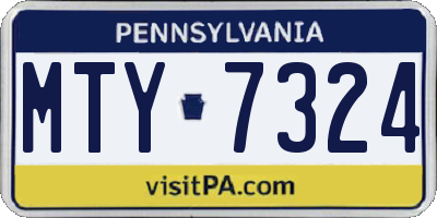 PA license plate MTY7324