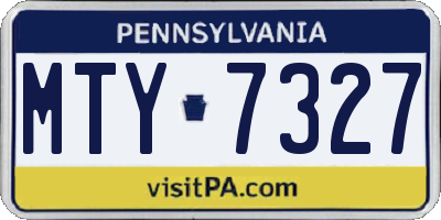 PA license plate MTY7327