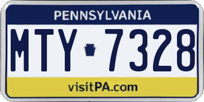 PA license plate MTY7328