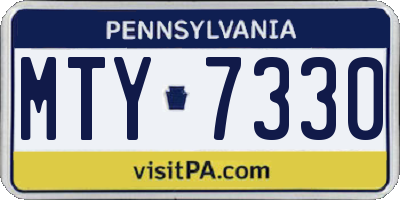 PA license plate MTY7330
