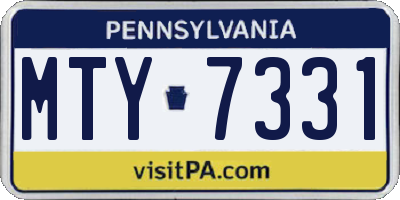 PA license plate MTY7331