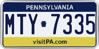PA license plate MTY7335