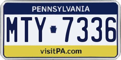 PA license plate MTY7336