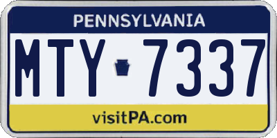PA license plate MTY7337