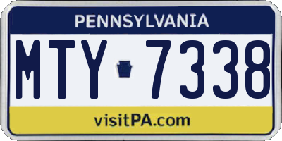 PA license plate MTY7338