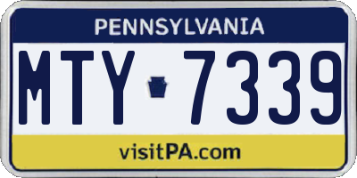 PA license plate MTY7339