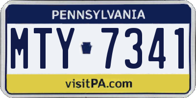 PA license plate MTY7341
