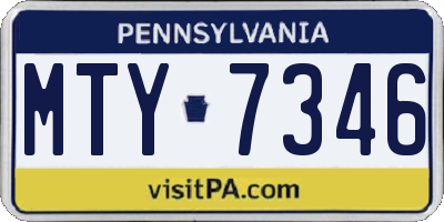 PA license plate MTY7346