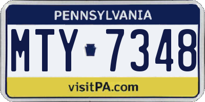 PA license plate MTY7348