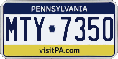PA license plate MTY7350