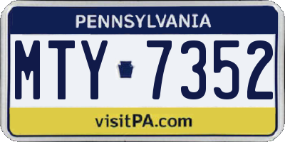 PA license plate MTY7352