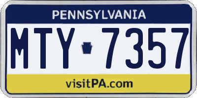 PA license plate MTY7357