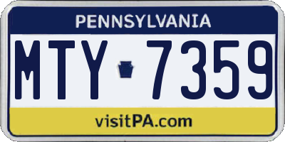 PA license plate MTY7359