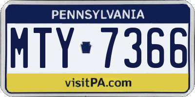 PA license plate MTY7366