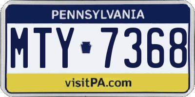 PA license plate MTY7368