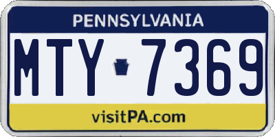 PA license plate MTY7369