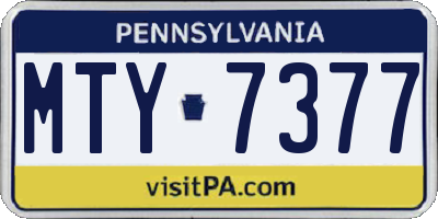 PA license plate MTY7377