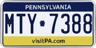 PA license plate MTY7388