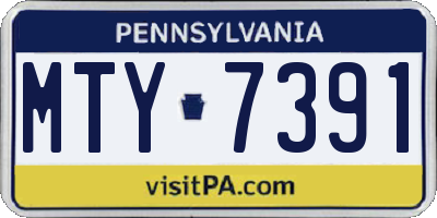 PA license plate MTY7391