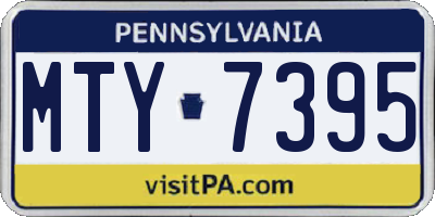 PA license plate MTY7395