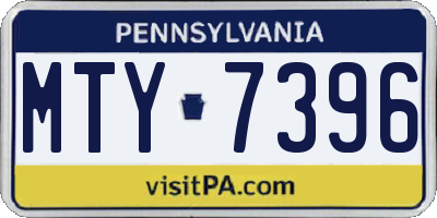 PA license plate MTY7396