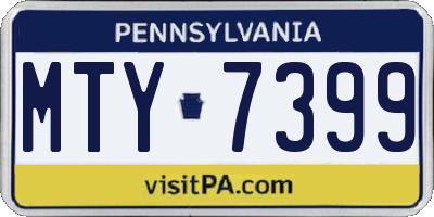 PA license plate MTY7399