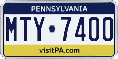 PA license plate MTY7400