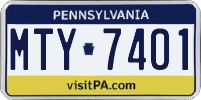 PA license plate MTY7401