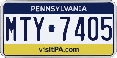 PA license plate MTY7405