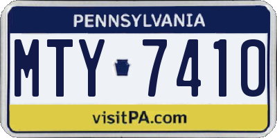 PA license plate MTY7410
