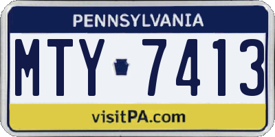 PA license plate MTY7413