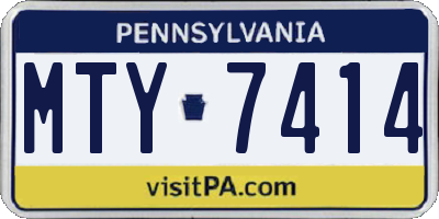 PA license plate MTY7414