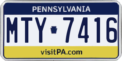 PA license plate MTY7416