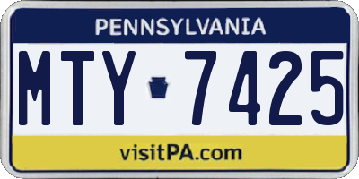 PA license plate MTY7425