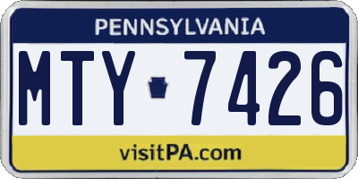 PA license plate MTY7426