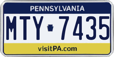 PA license plate MTY7435